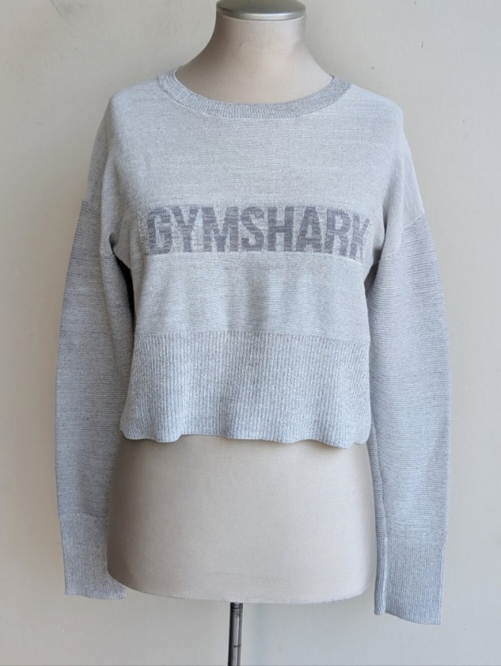 Gymshark Heather Gray Cropped Crew Sweatshirt